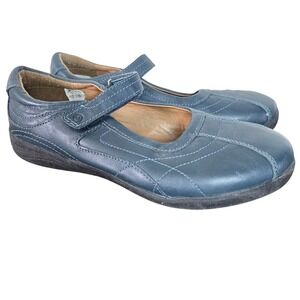 Stride Rite Leather Mary Jane Flats T Strap Hook Loop Comfort Walking 6W